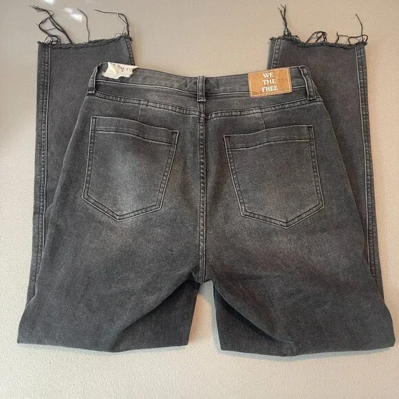 WE THE FREE CRVY High-Rise Vintage Straight Jeans size 28 Smokey Quartz - Picture 2 of 13